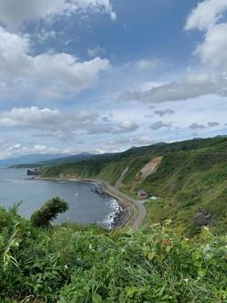 北海道のどこかの岬 北海道のどこかの岬 夏空,北海道,絶景の写真素材