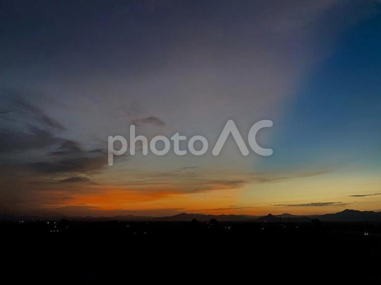 メキシコの夕暮れ 夕暮れ,夕日,夕陽の写真素材