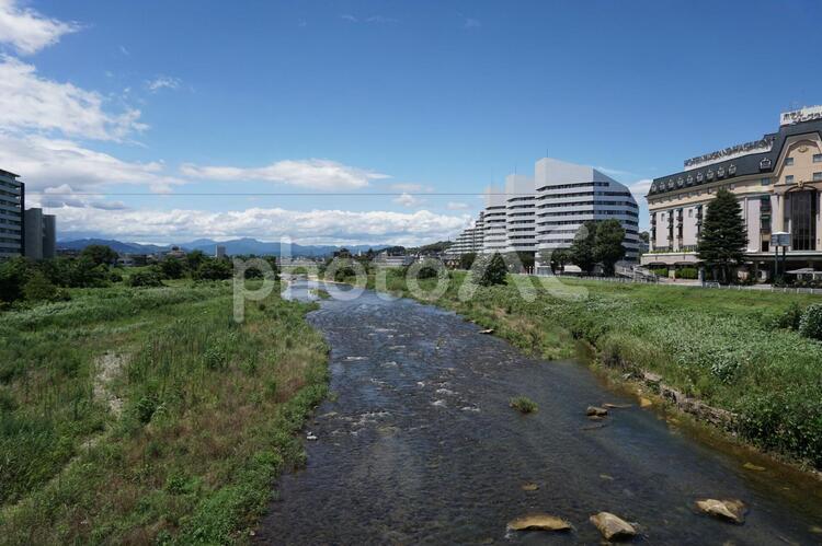 八王子市を流れる浅川 八王子市,浅川,八王子の写真素材
