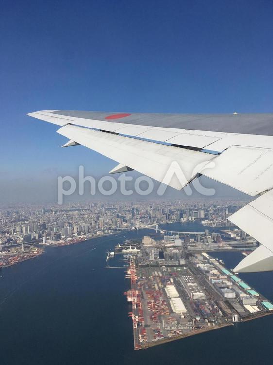 飛行機からの景色 機内,飛行機,空の写真素材