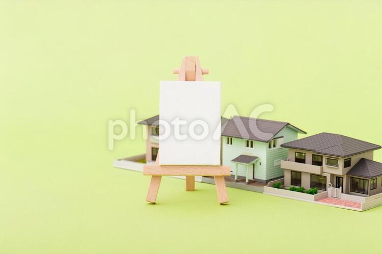 住宅とキャンバス カンバス,キャンバス,セールの写真素材