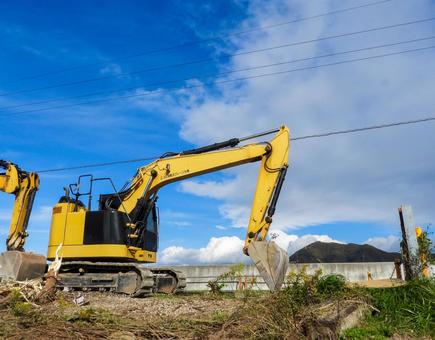 Excavator at a construction site, JPG Excavator at a construction site, JPG