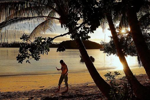 ニューカレドニア　イルデパン島35　夕景の写真
