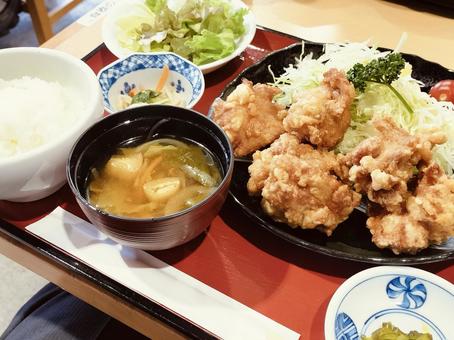 唐揚げ定食 唐揚げ定食,唐揚げ,定食の写真素材