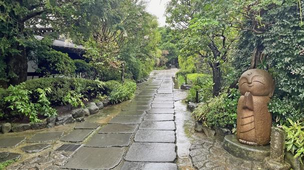 坂東33観音 04番 長谷寺 雨天の参道 坂東33観音 04番 長谷寺 雨天の参道 長谷寺,海光山,慈照院の写真素材