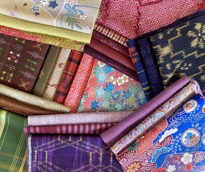 カラフル着物古布 着物,きもの,キモノの写真素材