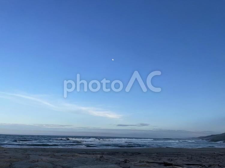 茨城の海 海,空,夕方の写真素材