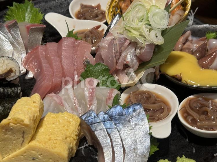 お刺身の盛り合わせ お刺身,魚,美味しいの写真素材