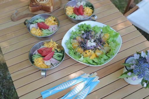 Summer somen noodles and summer salad, JPG Summer somen noodles and summer salad, JPG