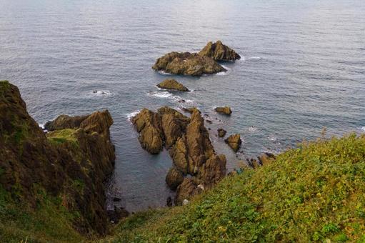 佐渡の観光名所大野亀の海岸 海,海岸,風景の写真素材