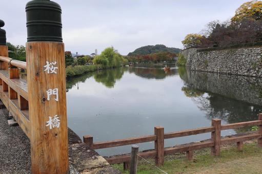 姫路城 桜門橋 姫路城 桜門橋 姫路城,桜門橋,石垣の写真素材