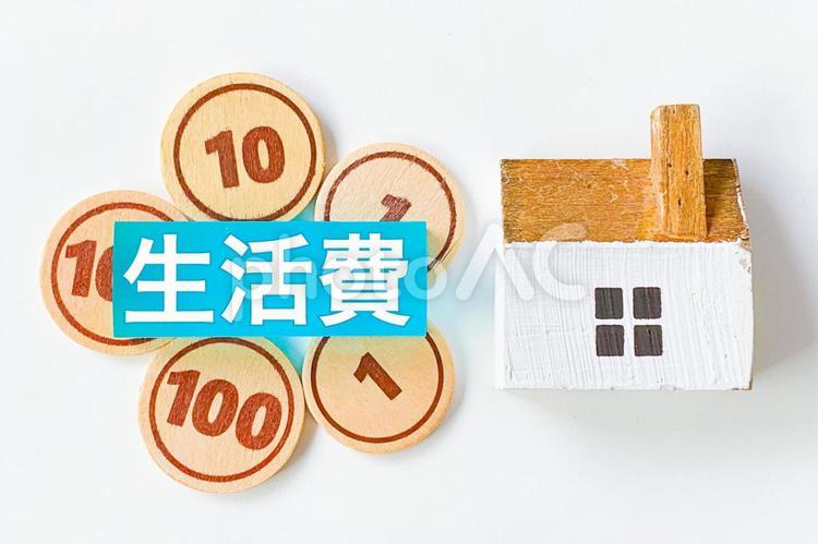 生活費の文字素材 生活費,固定費,光熱費の写真素材