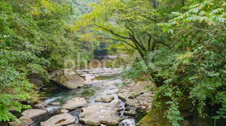 三之宮峡の風景 三之宮峡,岩瀬川,小林市の写真素材