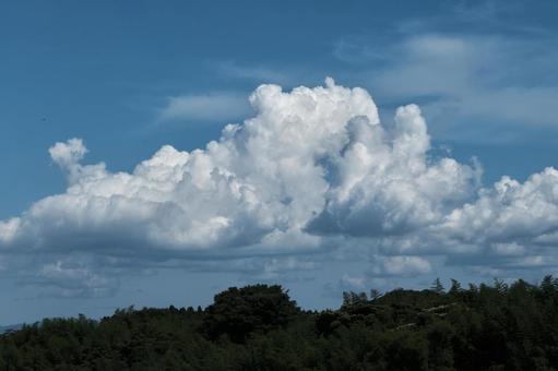 真夏の青空と白い雲 真夏の青空と白い雲の写真
