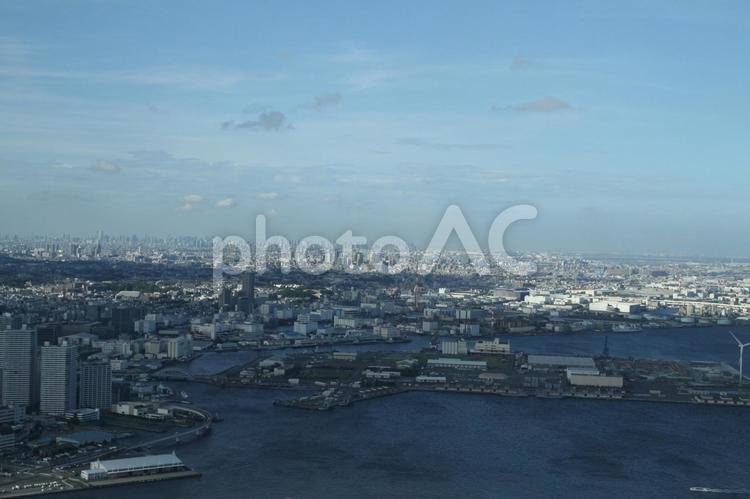 横浜から東京方面を望む 横浜,東京,景色の写真素材