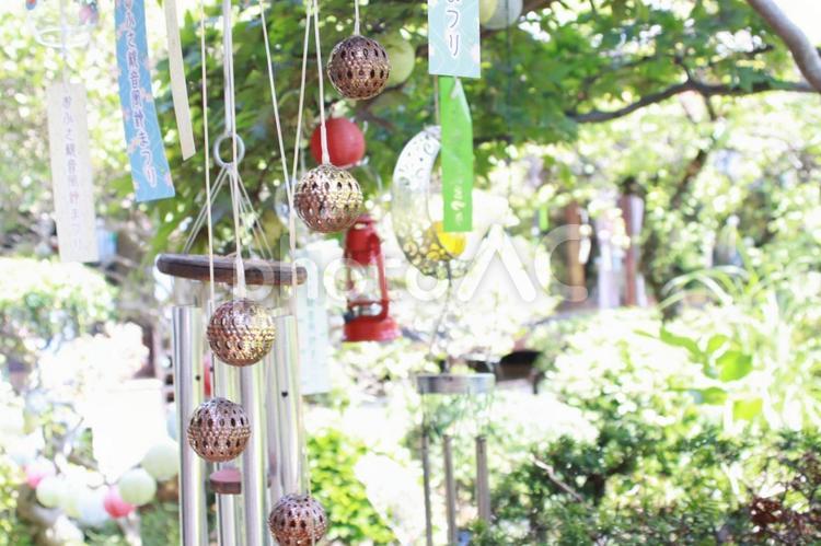 おふさ観音風鈴まつり お参り,参拝,風鈴の写真素材