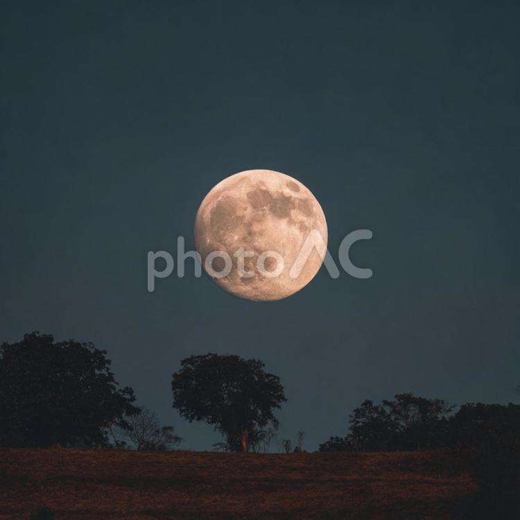 雲間に輝く美しい満月 月,満月,夜空の写真素材