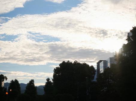 Photo, sunset, town, shadow, 