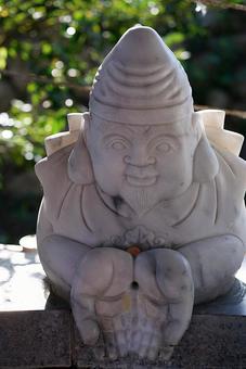 パワースポット 八浄寺 手水舎 恵比寿 パワースポット 八浄寺 手水舎 恵比寿 兵庫県,淡路島,八浄寺の写真素材