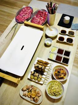 今夜はお家で焼肉パーティー 焼肉,パーティー,お家の写真素材