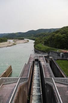 二風谷ダム1 ダム,北海道,魚道の写真素材