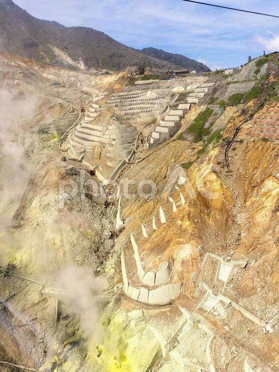 箱根ロープウェイゴンドラから見た大涌谷 箱根ロープウェイ,大涌谷,箱根の写真素材