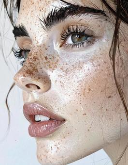 そばかす女性のクローズアップの写真