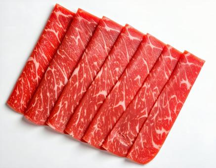 牛肉 霜降り肉 スライス 牛肉 霜降り肉 スライスの写真