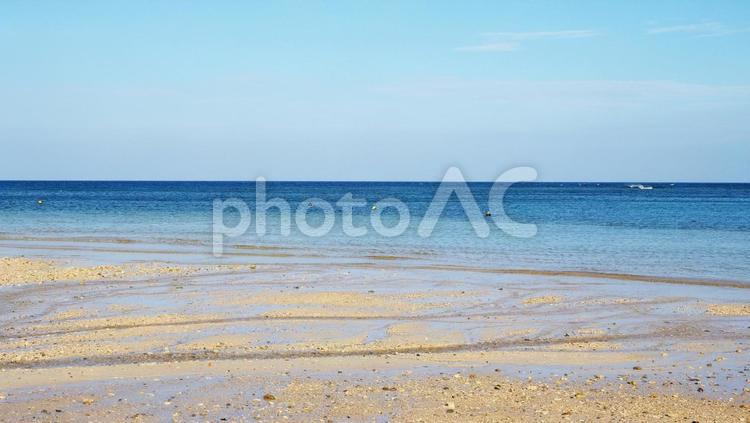引き潮時のビーチ 引き潮,海,ビーチの写真素材