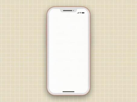 ベージュグリッド背景ゴールドiPhone ベージュグリッド背景ゴールドiPhoneの写真