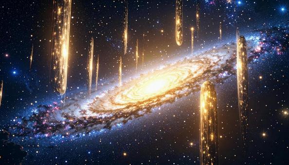 星々の光が降り注ぐ幻想的な銀河 星々の光が降り注ぐ幻想的な銀河の写真