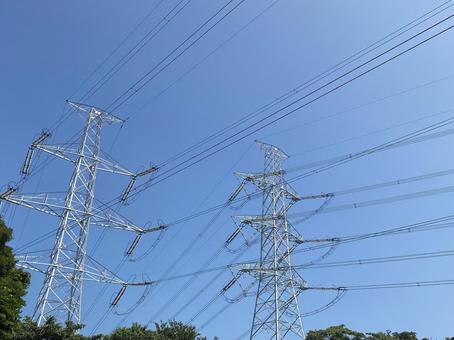 鉄塔 鉄塔 鉄塔,電波,電線の写真素材