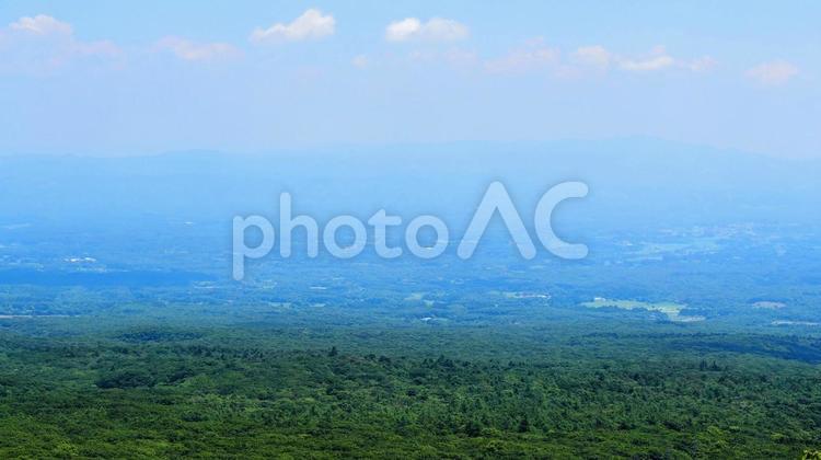 夏の那須高原・展望台から見る樹海・那須町 夏,那須高原,展望台の写真素材