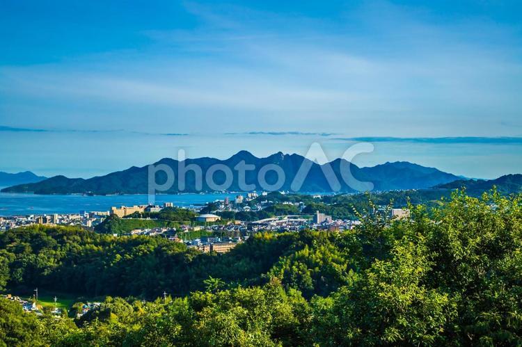 広島県　宮島サービスエリアから望む絶景 海,宮島,風景の写真素材
