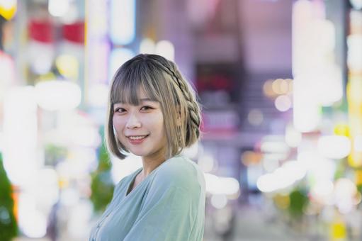 Night view portrait in the city, JPG Night view portrait in the city, night work, night view, cabaret club, JPG