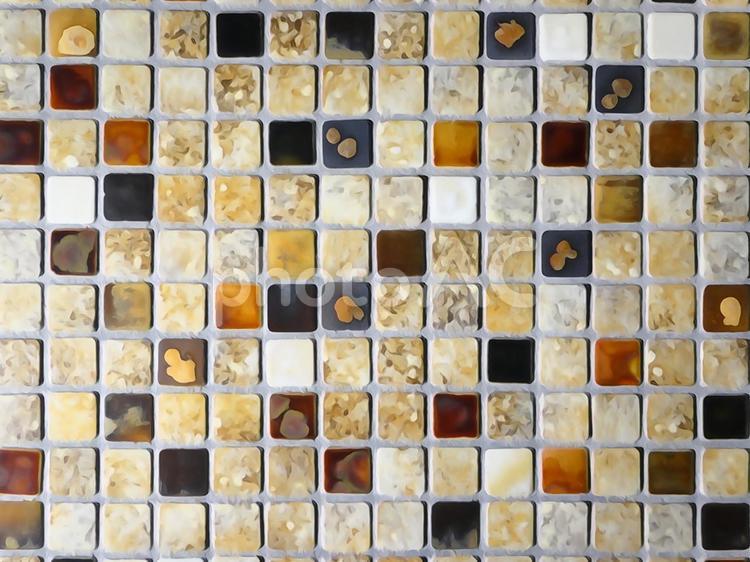 ミニタイル模様白茶系イラスト風１ パステル,ミニタイル,タイルの写真素材