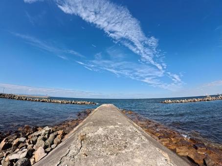 海 海岸,海,防波堤の写真素材