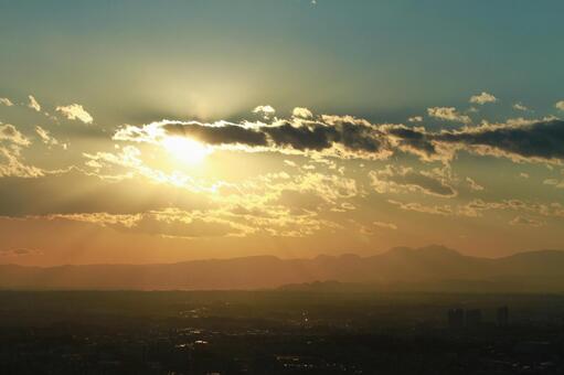 夕方のそら 空,夕方,晴れの写真素材