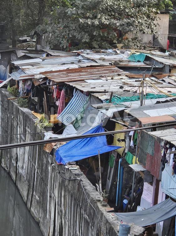 フィリピン　マニラのスラム街その２ 不幸,家,町の写真素材