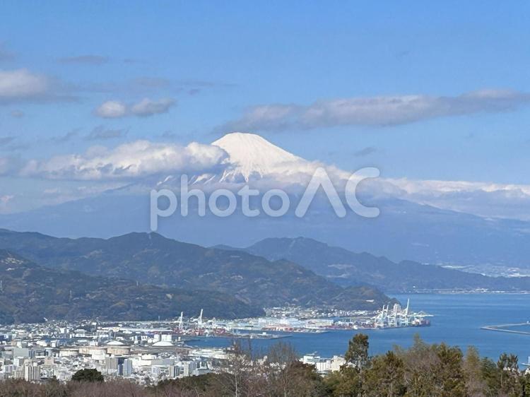 富士山と青空と海 自然,晴天,空の写真素材