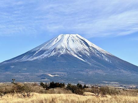 一月に見る富士山 一月に見る富士山 富士山,冬,雪の写真素材