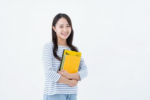 Smiling female college student, JPG