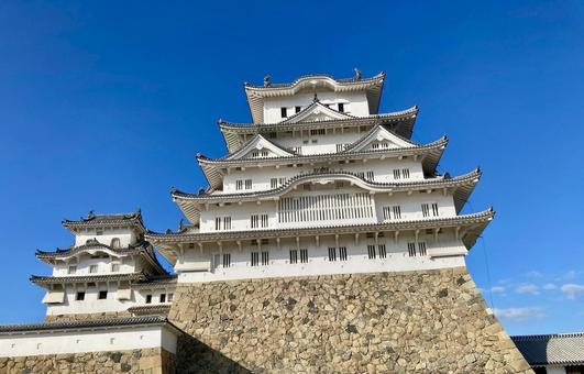 姫路城 姫路城 姫路城,城,晴れの写真素材