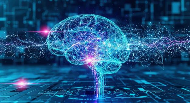 AIとビッグデータを象徴する未来的な脳 AIとビッグデータを象徴する未来的な脳の写真
