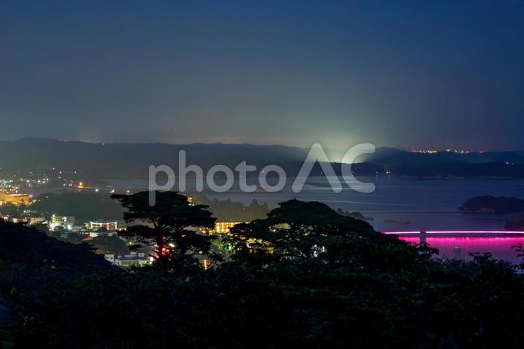 松島の夜景⑷ 松島,日本三景,夜の写真素材
