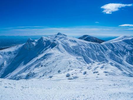鉄山方面からの安達太良山 鉄山方面からの安達太良山の写真