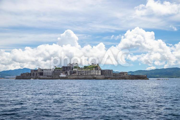 長崎県　軍艦島（端島）の風景 軍艦島,端島,長崎県の写真素材