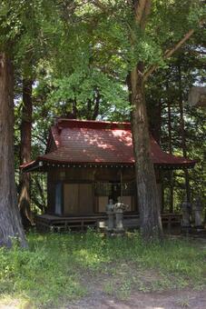 山梨県上野原市にある犬島神社 犬島神社,上野原,山梨の写真素材