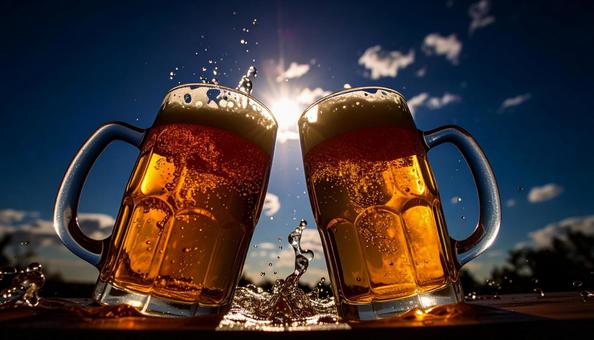 ビールで乾杯 ビールで乾杯の写真