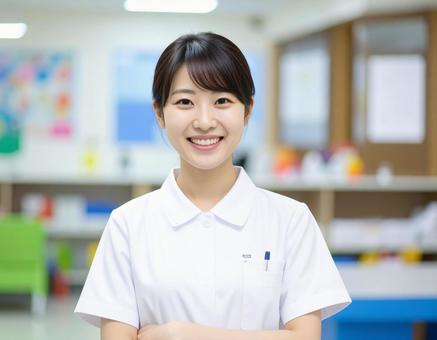 白衣を着用した女性 白衣を着用した女性の写真